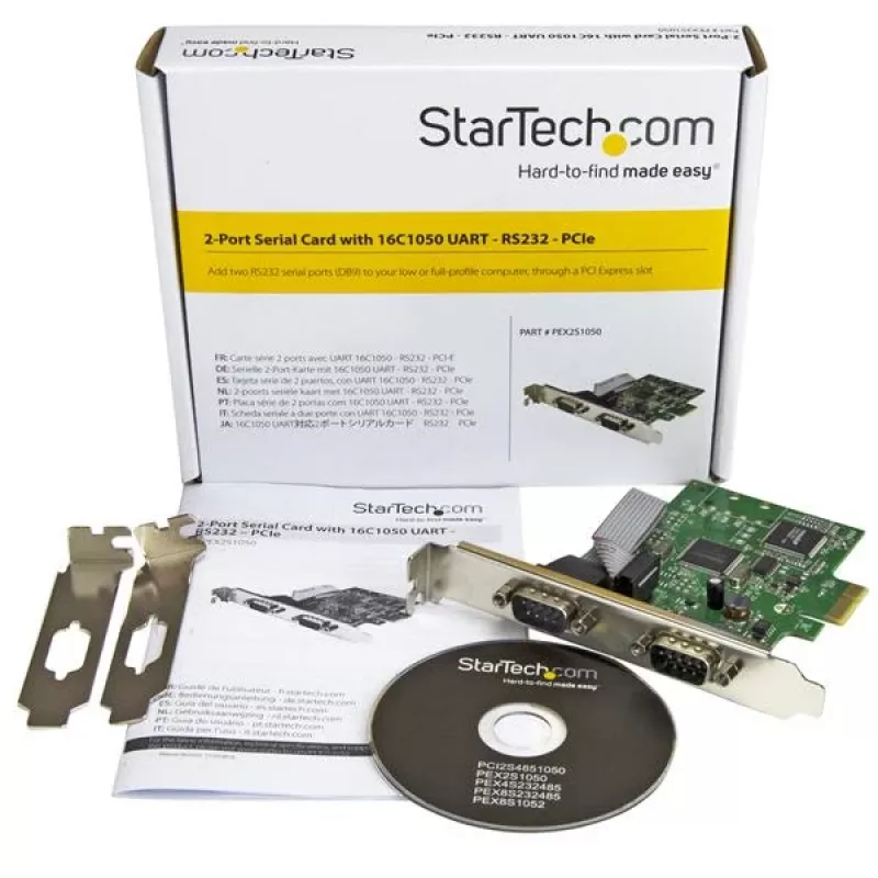 StarTech.com 2-portowa karta szeregowa PCI Express z UART 16C1050 - RS232