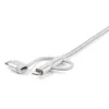 StarTech.com 1 m (3 stopy) Kabel USB do ładowania wielu urządzeń - USB na Micro-USB lub USB-C lub Lightning do iPhone / iPad / iPod / Android - Certyfikat Apple MFi - Ładowarka USB 3 w 1 - Pleciony