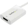 StarTech.com Adapter USB-C do HDMI 2.0 z zasilaniem Power Delivery - 4K 60Hz Konwerter sygnału wideo USB typu C do HDMI - port ładowania pasującego PD 60 W - zgodny z Thunderbolt 3 - biały