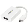 StarTech.com Adapter USB-C do HDMI 2.0 z zasilaniem Power Delivery - 4K 60Hz Konwerter sygnału wideo USB typu C do HDMI - port ładowania pasującego PD 60 W - zgodny z Thunderbolt 3 - biały