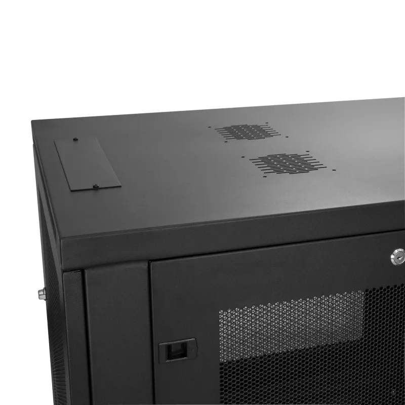 StarTech.com 4-słupkowa szafa rack 12U, zamykana szafa rack 19 cali na sprzęt komputerowy / AV / IT, biurowa / domowa szafa sieciowa z kółkami i regulowanymi szynami montażowymi