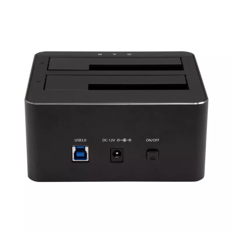 StarTech.com Dwukieszeniowa stacja dokująca USB 3.0 do SATA dla dysków twardych, stacja dokująca USB, zewnętrzna stacja dokująca dla dysków SSD/HDD 2.5/3.5 cala SATA I/II/III, kieszenie na dyski twarde z funkcją Hot-Swap, ładowanie od góry