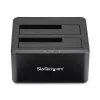 StarTech.com Dwukieszeniowa stacja dokująca USB 3.0 do SATA dla dysków twardych, stacja dokująca USB, zewnętrzna stacja dokująca dla dysków SSD/HDD 2.5/3.5 cala SATA I/II/III, kieszenie na dyski twarde z funkcją Hot-Swap, ładowanie od góry