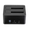 StarTech.com Dwukieszeniowa stacja dokująca USB 3.0 do SATA dla dysków twardych, stacja dokująca USB, zewnętrzna stacja dokująca dla dysków SSD/HDD 2.5/3.5 cala SATA I/II/III, kieszenie na dyski twarde z funkcją Hot-Swap, ładowanie od góry