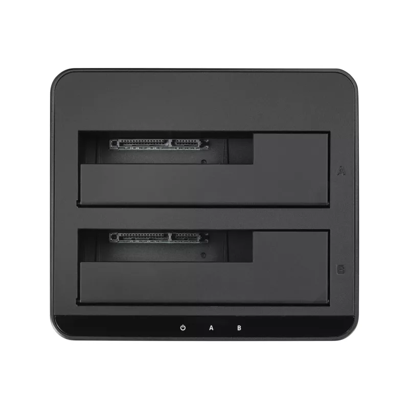 StarTech.com Dwukieszeniowa stacja dokująca USB 3.0 do SATA dla dysków twardych, stacja dokująca USB, zewnętrzna stacja dokująca dla dysków SSD/HDD 2.5/3.5 cala SATA I/II/III, kieszenie na dyski twarde z funkcją Hot-Swap, ładowanie od góry