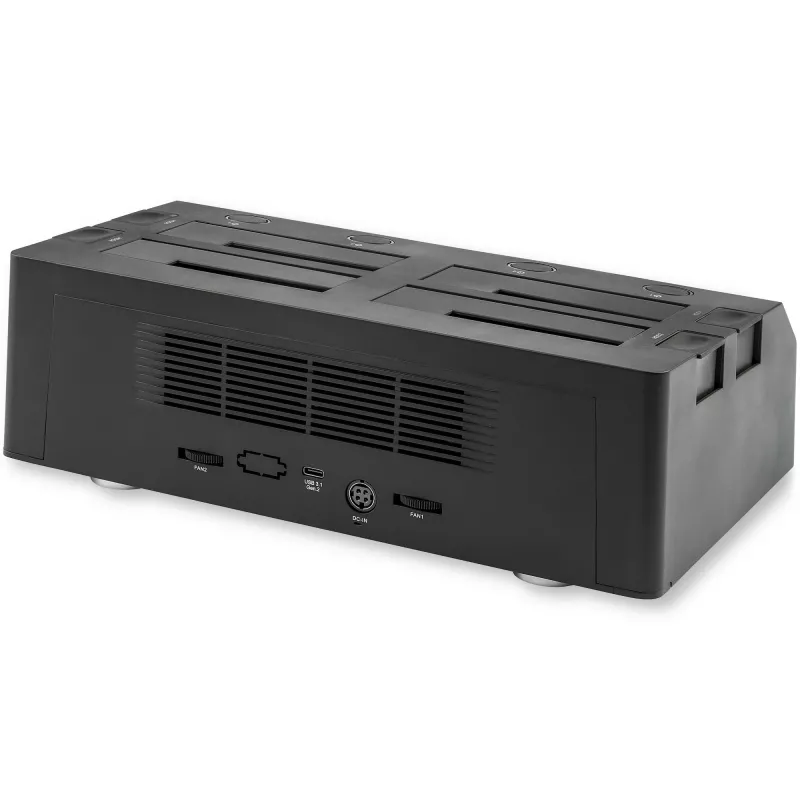 StarTech.com 4-zatokowa stacja dokująca USB do SATA dla dysków twardych, USB 10 Gb/s, zewnętrzna stacja dokująca dla dysków SSD/HDD 2,5 inch i 3,5 inch, SATA III, zatoka z funkcją hot-swap, ładowana od góry
