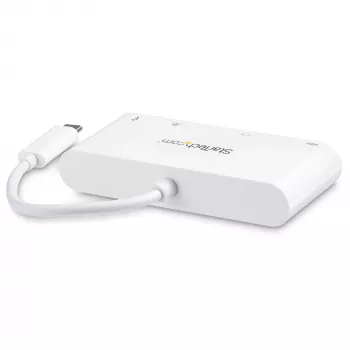 StarTech.com Wieloportowy adapter USB-C - Adapter wideo USB-C na DVI-D (cyfrowy) z przelotowym ładowaniem Power Delivery 60 W, GbE, USB-A - Przenośna mini stacja dokująca USB Type-C/Thunderbolt 3 do laptopa