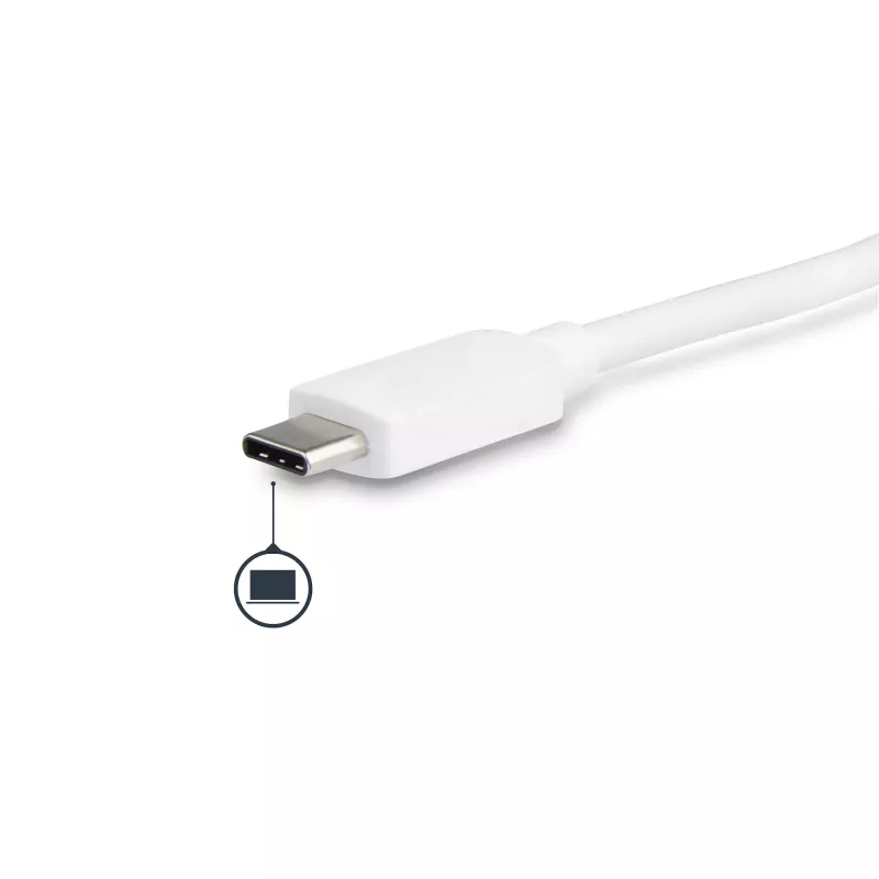 StarTech.com Wieloportowy adapter USB-C - Adapter wideo USB-C na DVI-D (cyfrowy) z przelotowym ładowaniem Power Delivery 60 W, GbE, USB-A - Przenośna mini stacja dokująca USB Type-C/Thunderbolt 3 do laptopa