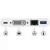 StarTech.com Wieloportowy adapter USB-C - Adapter wideo USB-C na DVI-D (cyfrowy) z przelotowym ładowaniem Power Delivery 60 W, GbE, USB-A - Przenośna mini stacja dokująca USB Type-C/Thunderbolt 3 do laptopa