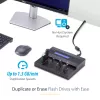StarTech.com Samodzielny duplikator i kasownik 1 do 7 pendrive'ów USB, kopiarka wielu pamięci flash USB, kopiowanie systemu i plików oraz całego dysku z szybkością 1,5 GB/min, kasowanie pojedynczym i potrójnym przebiegiem, wyświetlacz LCD - TAA