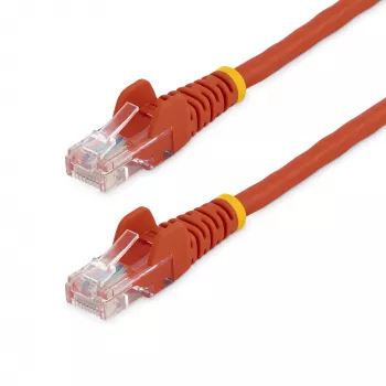 StarTech.com Kabel krosowy Ethernet Cat5e ze złączami RJ45 bez zaczepów – 10 m, czerwony