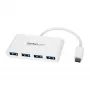 StarTech.com 4-portowy hub USB C z 4 portami USB-A (USB 3.0 SuperSpeed 5 Gb/s) - zasilany z magistrali USB - przenośny hub USB-C do USB-A do laptopa - hub USB 3.1 Gen 1/USB 3.2 Gen 1 Typ-C - biały~4-portowy hub USB C z 4 portami USB-A (USB 3.0 SuperSpeed 5 Gb/s) - zasilany z magistrali USB - przenośny hub USB-C do USB-A do laptopa - hub USB 3.2 Gen 1 Typ-C - biały