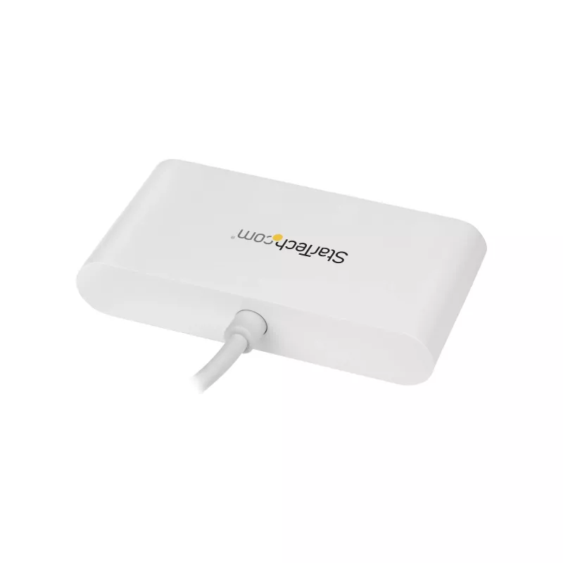 StarTech.com 4-portowy hub USB C z 4 portami USB-A (USB 3.0 SuperSpeed 5 Gb/s) - zasilany z magistrali USB - przenośny hub USB-C do USB-A do laptopa - hub USB 3.1 Gen 1/USB 3.2 Gen 1 Typ-C - biały~4-portowy hub USB C z 4 portami USB-A (USB 3.0 SuperSpeed 5 Gb/s) - zasilany z magistrali USB - przenośny hub USB-C do USB-A do laptopa - hub USB 3.2 Gen 1 Typ-C - biały