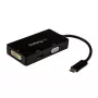 StarTech.com USB-C wieloportowy adapter wideo - 3-w-1 - 4K 30Hz - czarny