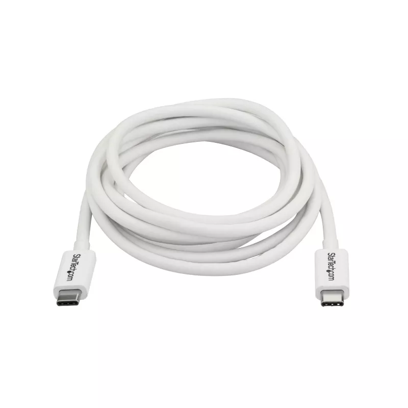 StarTech.com Kabel Thunderbolt 3 - 20 Gb/s - 2 m - Biały - Kompatybilny z Thunderbolt, USB i DisplayPort