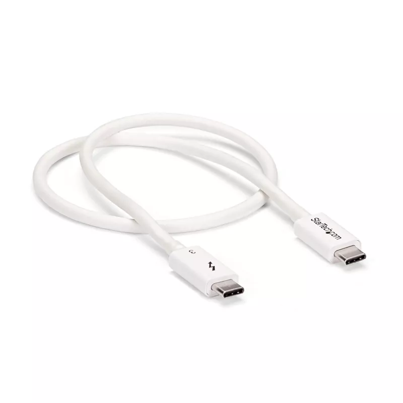 Kabel StarTech.com Thunderbolt 3 – 40 Gb/s – 0,5 m – Biały – Kompatybilny z Thunderbolt, USB i DisplayPort