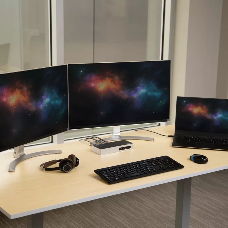 StarTech.com Stacja dokująca USB 3.0 — uniwersalna stacja dokująca z obsługą dwóch monitorów, HDMI i DVI/VGA, 6-portowy hub USB 3.1 Gen 1 5 Gb/s, GbE, audio, złącze Type-A — do laptopów Windows i Mac