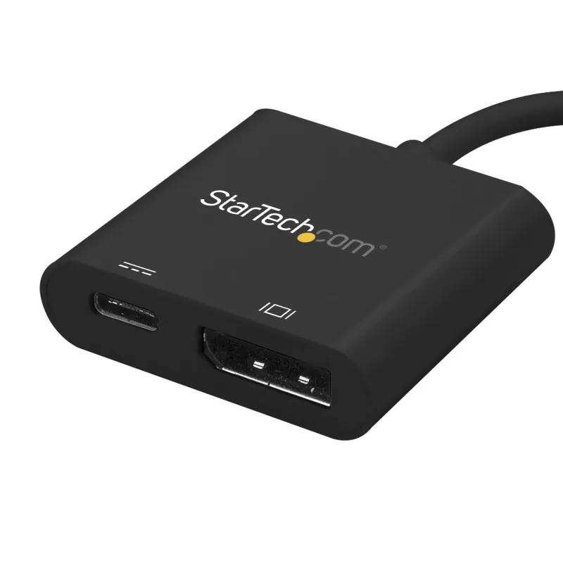 StarTech.com Adapter USB-C na DisplayPort z funkcją Power Delivery - 4K 60Hz HBR2 - Konwerter wideo USB Type-C na DP 1.2 Monitor z ładowaniem - Przesył mocy 60W - Kompatybilny z Thunderbolt 3