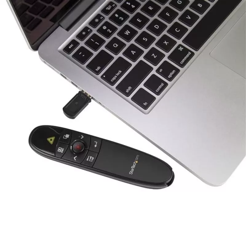 StarTech.com Bezprzewodowy pilot do prezentacji z czerwonym wskaźnikiem laserowym - 90 stóp (27 m)