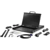 StarTech.com Rackmount KVM Console HD 1080p - Jednoportowa konsola KVM VGA z 17-calowym monitorem LCD do szafy serwerowej - W pełni funkcjonalna szuflada KVM LCD 1U z kablami i osprzętem - Obsługa USB - MTBF 50 000