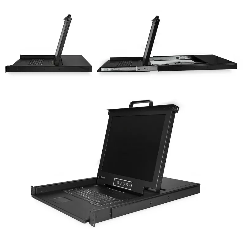 StarTech.com 8 Port Rackmount KVM Console w/ 6ft Cables - Zintegrowany przełącznik KVM z monitorem LCD 17 cali - W pełni funkcjonalny 1U LCD KVM Drawer- OSD KVM - Wytrzymały 50 000 MTBF - Obsługa USB + VGA