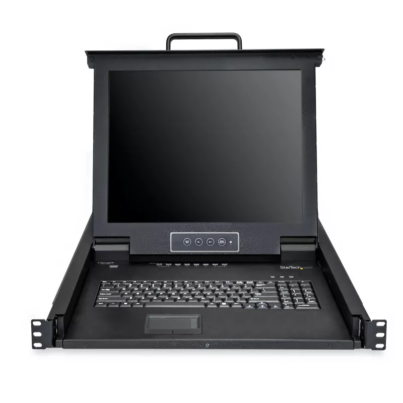 StarTech.com 8 Port Rackmount KVM Console w/ 6ft Cables - Zintegrowany przełącznik KVM z monitorem LCD 17 cali - W pełni funkcjonalny 1U LCD KVM Drawer- OSD KVM - Wytrzymały 50 000 MTBF - Obsługa USB + VGA