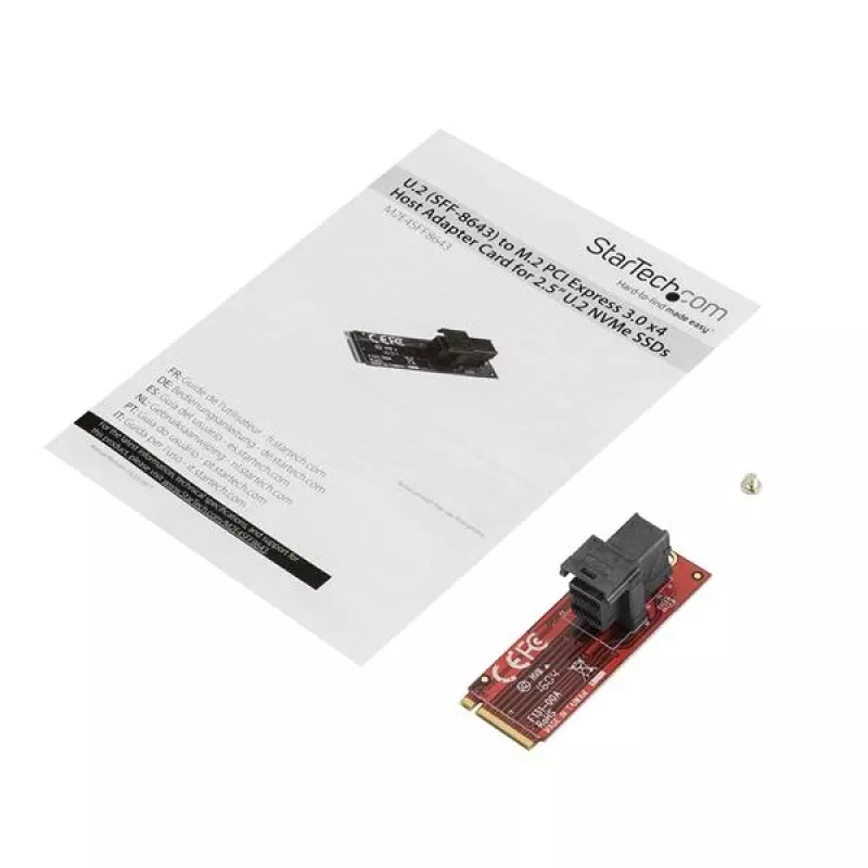 StarTech.com U.2 (SFF-8643) do M.2 PCI Express 3.0 x4 Karta adaptera hosta dla 2,5” U.2 NVMe SSD
