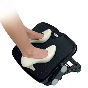 StarTech.com Regulowany podnóżek pod biurko, czarny, aluminium, plastik, -30 - 0°, RoHS, TAA, REACH, CE, 45 cm, 35 cm