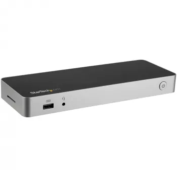 Stacja dokująca StarTech.com USB-C – Dual Monitor HDMI i DisplayPort 4K 30 Hz – Stacja dokująca do laptopa USB Type-C z zasilaniem 60 W, SD, 4-portowy hub USB-A 3.0, GbE, audio – Kompatybilna z Thunderbolt 3