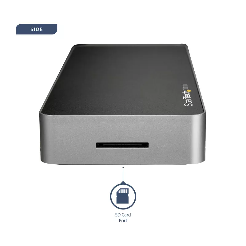 Stacja dokująca StarTech.com USB-C – Dual Monitor HDMI i DisplayPort 4K 30 Hz – Stacja dokująca do laptopa USB Type-C z zasilaniem 60 W, SD, 4-portowy hub USB-A 3.0, GbE, audio – Kompatybilna z Thunderbolt 3