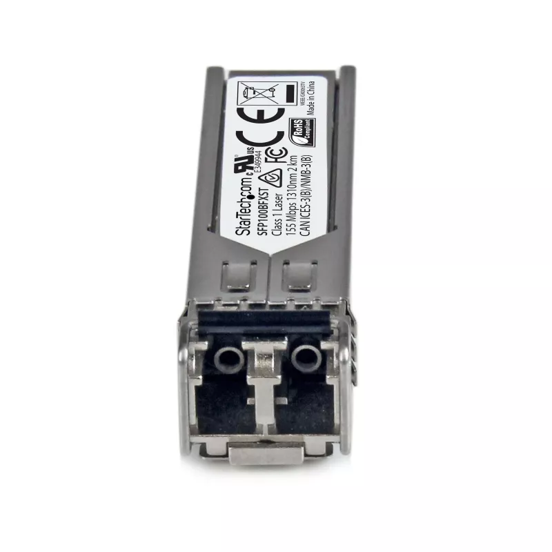 StarTech.com MSA Compliant SFP transceiver Module - 100BASE-FX~MSA Uncoded SFP Module - 100BASE-FX - 100MbE Multi Mode Fiber (MMF) Optic transceiver - 100Mb Ethernet SFP - LC 2km - 1310nm - DDM
