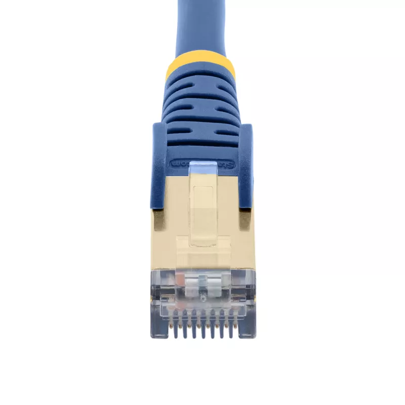 StarTech.com 0.50m Kabel Ethernet CAT6a - 10 Gigabit ekranowany, bezzaczepowy RJ45 100W PoE Patch Cord - 10GbE STP kabel sieciowy z odciążeniem - niebieski, indywidualnie testowany/okablowanie z certyfikatem UL/TIA