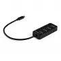 4-portowy hub USB-C StarTech.com – USB-C na 4 porty USB 3.0 typu A z indywidualnymi przełącznikami włączania/wyłączania – SuperSpeed 5 Gb/s USB 3.1/Gen 1 – zasilany z magistrali USB – przenośny – przewód wbudowany 25 cm