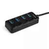 4-portowy hub USB-C StarTech.com – USB-C na 4 porty USB 3.0 typu A z indywidualnymi przełącznikami włączania/wyłączania – SuperSpeed 5 Gb/s USB 3.1/Gen 1 – zasilany z magistrali USB – przenośny – przewód wbudowany 25 cm