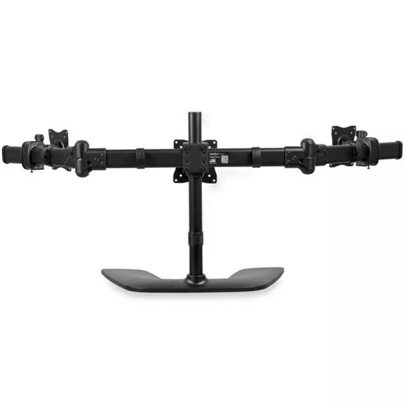 StarTech.com Stojak biurkowy na trzy monitory – uchylny, zaciskowy, 24 kg, 33 cm (13 cali), 68,6 cm (27 cali), 100 x 100 mm, Czarny