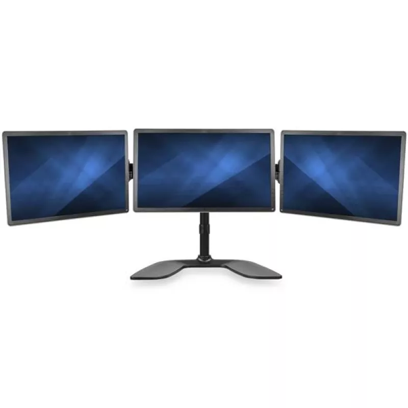 StarTech.com Stojak biurkowy na trzy monitory – uchylny, zaciskowy, 24 kg, 33 cm (13 cali), 68,6 cm (27 cali), 100 x 100 mm, Czarny