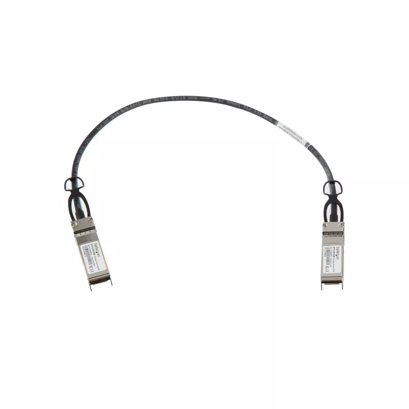 StarTech.com MSA Uncoded Kompatybilny 0.5m 10G SFP+ do SFP+ kabel typu Breakout do bezpośredniego podłączenia Twinax – 10 GbE SFP+ miedziany DAC 10 Gb/s pasywny moduł nadawczo-odbiorczy o niskim poborze mocy DAC