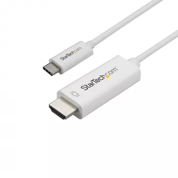 StarTech.com Kabel USB C do HDMI 1 m (3 ft) – 4K 60 Hz – Przejściówka wideo USB typu C na HDMI 2.0 – Zgodny z Thunderbolt 3 – Laptop do monitora/wyświetlacza HDMI – DP 1.2 Alt Mode HBR2 – Biały