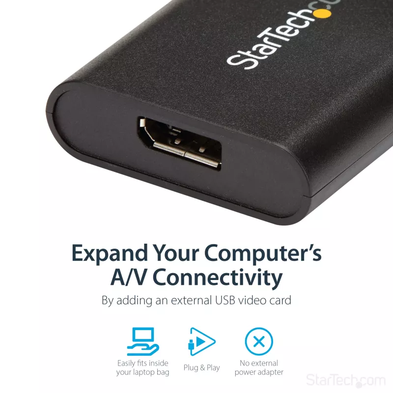 StarTech.com Adapter USB 3.0 na DisplayPort, Konwerter monitora USB DP dla Windows, 4K (bez obsługi macOS/ChromeOS/Linux) - TAA