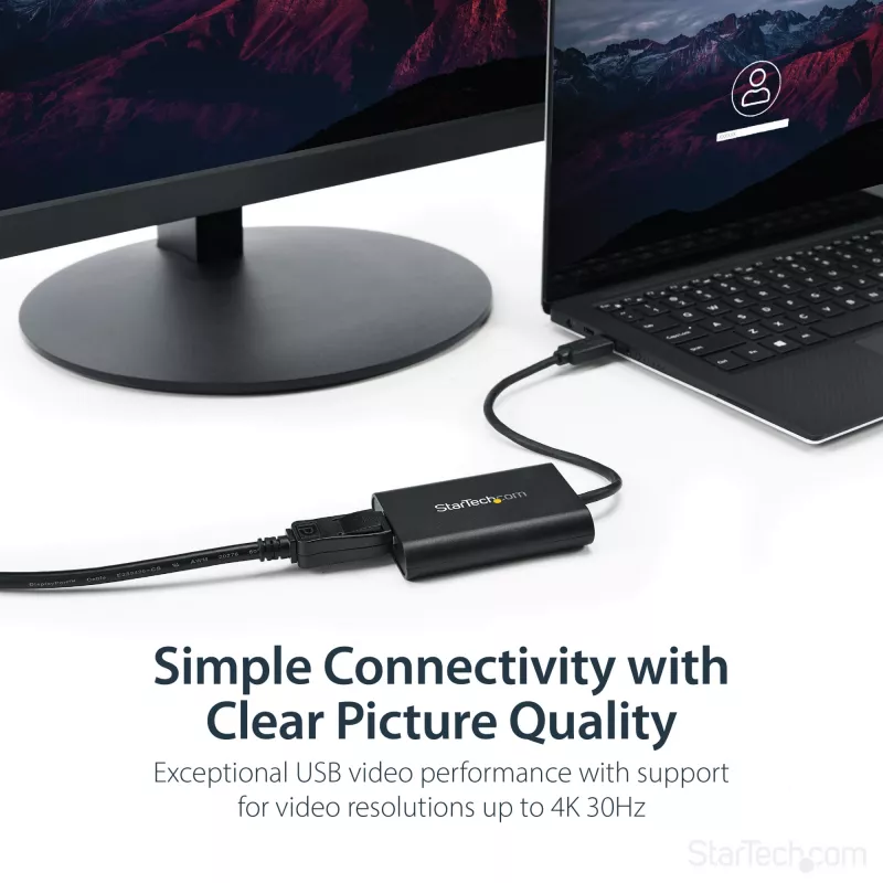StarTech.com Adapter USB 3.0 na DisplayPort, Konwerter monitora USB DP dla Windows, 4K (bez obsługi macOS/ChromeOS/Linux) - TAA