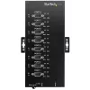 StarTech.com 8-portowy koncentrator szeregowy USB do RS232/RS485/RS422 Adapter - Przemysłowy adapter USB 2.0 na DB9 Szeregowy koncentrator konwertujący - Klasa IP30 - Metalowy koncentrator szeregowy do montażu na szynie DIN - Ochrona przed wyładowaniami elektrostatycznymi 15 kV