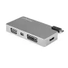 StarTech.com USB C wieloportowy adapter wideo z HDMI, VGA, Mini DisplayPort lub DVI - Adapter monitora USB Type C na HDMI 2.0 lub mDP 1.2 (4K 60 Hz) - VGA lub DVI (1080p) - Aluminium w kolorze gwiezdnej szarości