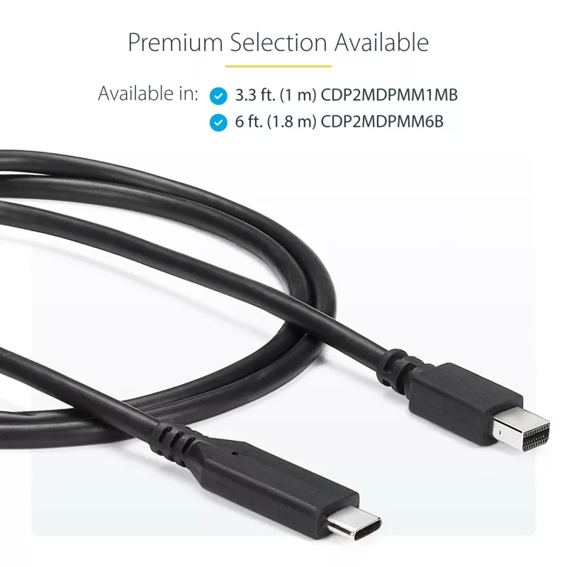 StarTech.com 6 ft. (1.8 m) USB-C do Mini DisplayPort Kabel - 4K 60Hz - Czarny
