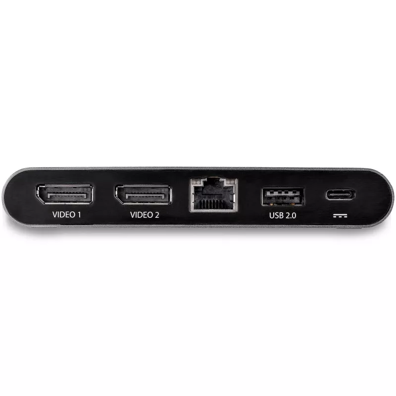 Stacja dokująca StarTech.com USB-C - 4K Dual Monitor DisplayPort - Mini stacja dokująca do laptopa - Przesył mocy 100 W - GbE, hub USB-A z 2 portami - Adapter wieloportowy USB typu C - Kabel 100 cm