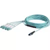StarTech.com 10m (30ft) MTP(F)/PC do 4x LC/PC duplex breakout OM3 wielomodowy kabel światłowodowy, OFNP plenum, sieci 40G, niskie straty wtrąceniowe - zworka światłowodowa