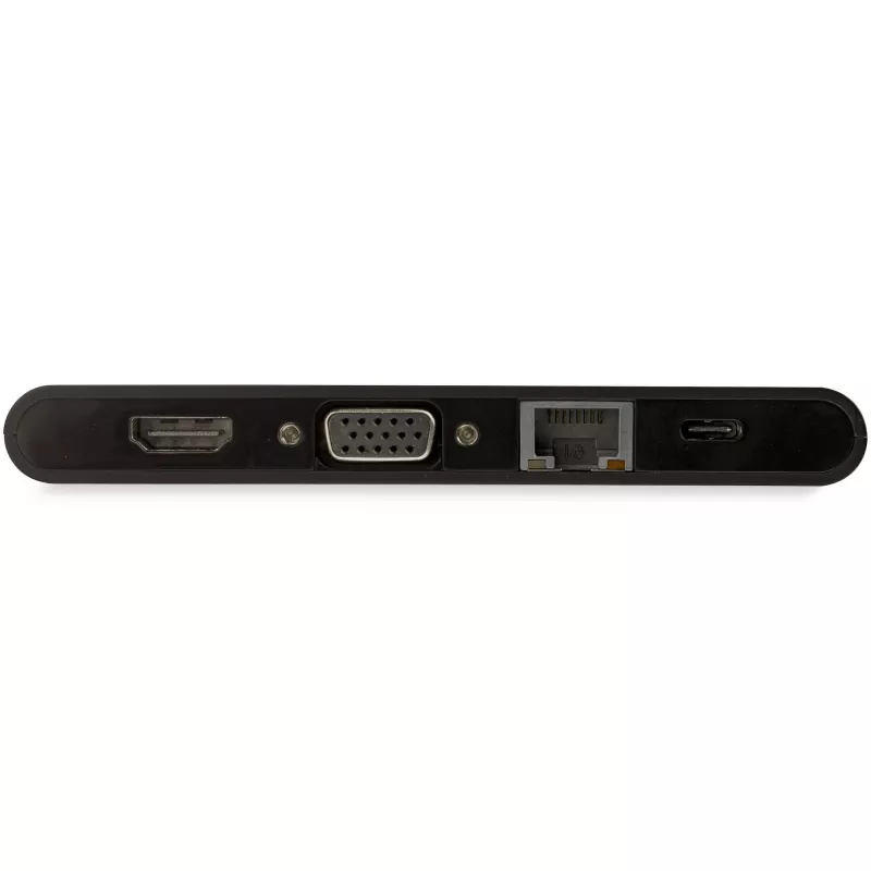 StarTech.com Adapter wieloportowy USB C - Mini stacja dokująca USB Type-C z wideo HDMI 4K lub VGA 1080p - Przesył mocy 100 W, 3-portowy hub USB 3.0, GbE, SD i microSD - Podróżna stacja dokująca do laptopa
