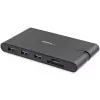 StarTech.com Adapter wieloportowy USB C - Mini stacja dokująca USB Type-C z wideo HDMI 4K lub VGA 1080p - Przesył mocy 100 W, 3-portowy hub USB 3.0, GbE, SD i microSD - Podróżna stacja dokująca do laptopa