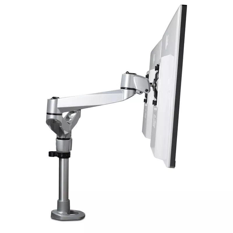 StarTech.com Podwójne ramię do monitora montowane na biurku - Premiumowe ramię przegubowe - do monitorów VESA do 30” - Regulowana wysokość - Obrót/pochylenie/skręt - Zacisk/przelotka - Srebrny
