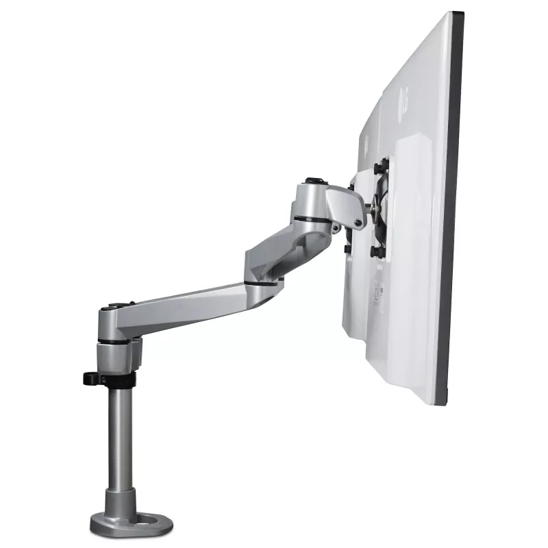 StarTech.com Podwójne ramię do monitora montowane na biurku - Premiumowe ramię przegubowe - do monitorów VESA do 30” - Regulowana wysokość - Obrót/pochylenie/skręt - Zacisk/przelotka - Srebrny