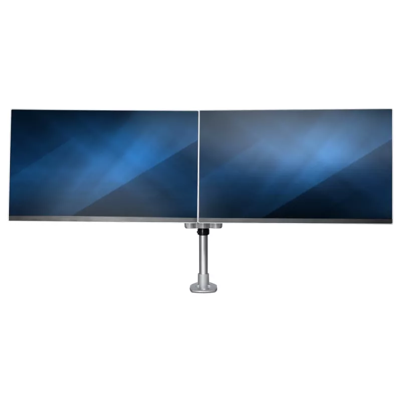 StarTech.com Podwójne ramię do monitora montowane na biurku - Premiumowe ramię przegubowe - do monitorów VESA do 30” - Regulowana wysokość - Obrót/pochylenie/skręt - Zacisk/przelotka - Srebrny